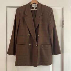 Vintage Ellen Kaye 100% Wool Plaid Blazer - 16W